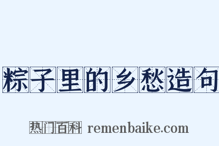 粽子里的乡愁造句是什么意思的图片